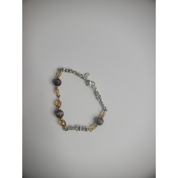 Premier Designs Jewelry - Vintage Premier Designs Silver Tone Bracelet Stone Beaded Jewelry Costume